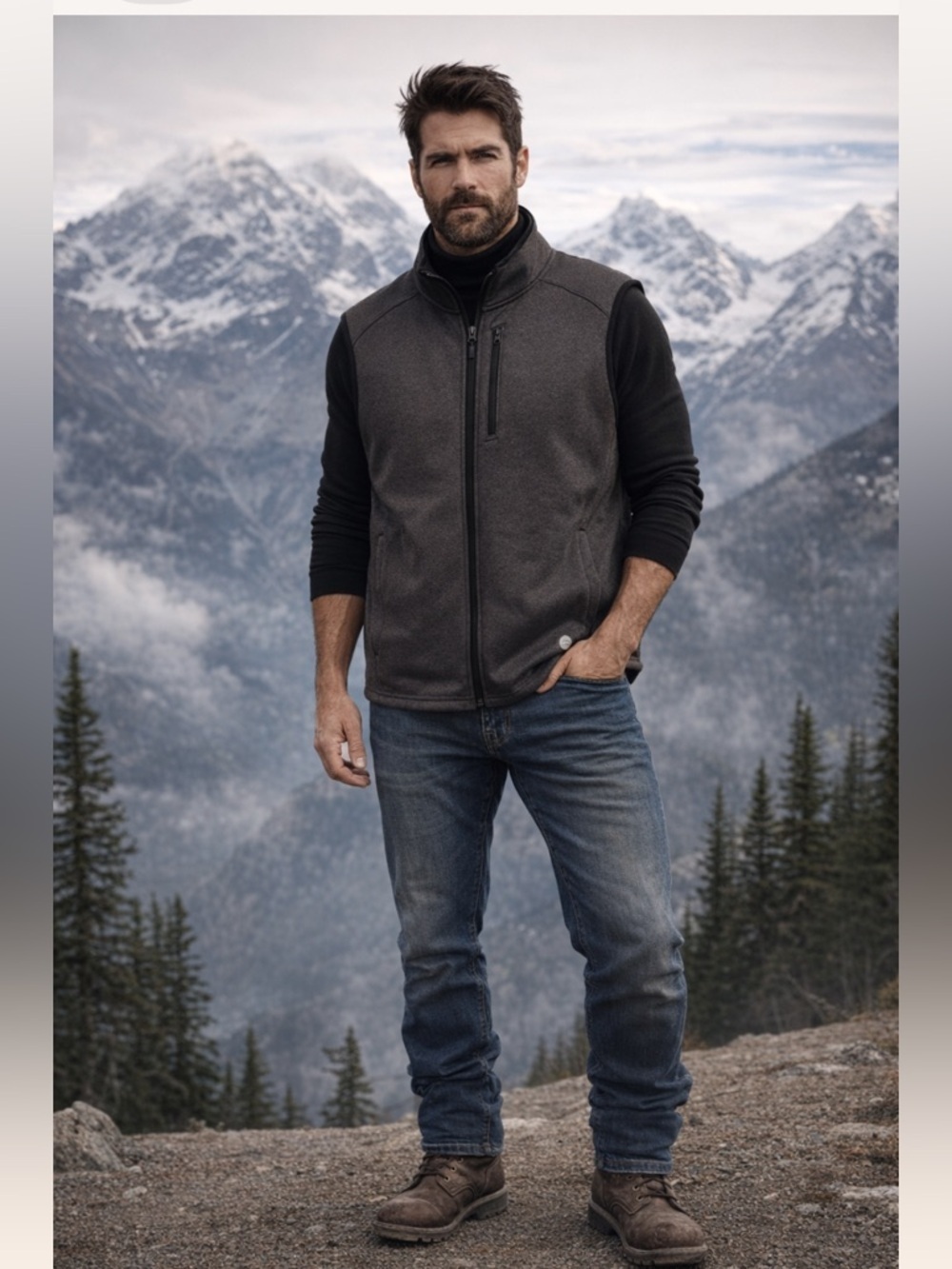 L.L. Bean Men's Heather Grey Medium Vest